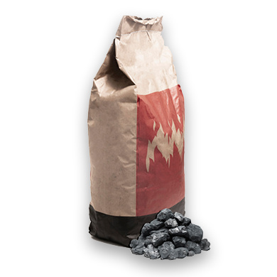 Venta de leña barata y carbón vegetal en Madrid a domicilio - Ricosan Carborec - Saco de carbón mineral de 30 kg