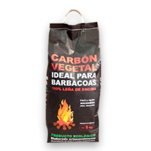 Venta de leña barata y carbón vegetal en Madrid a domicilio - Ricosan Carborec - Saco de 5 kg de carbón vegetal para barbacoa